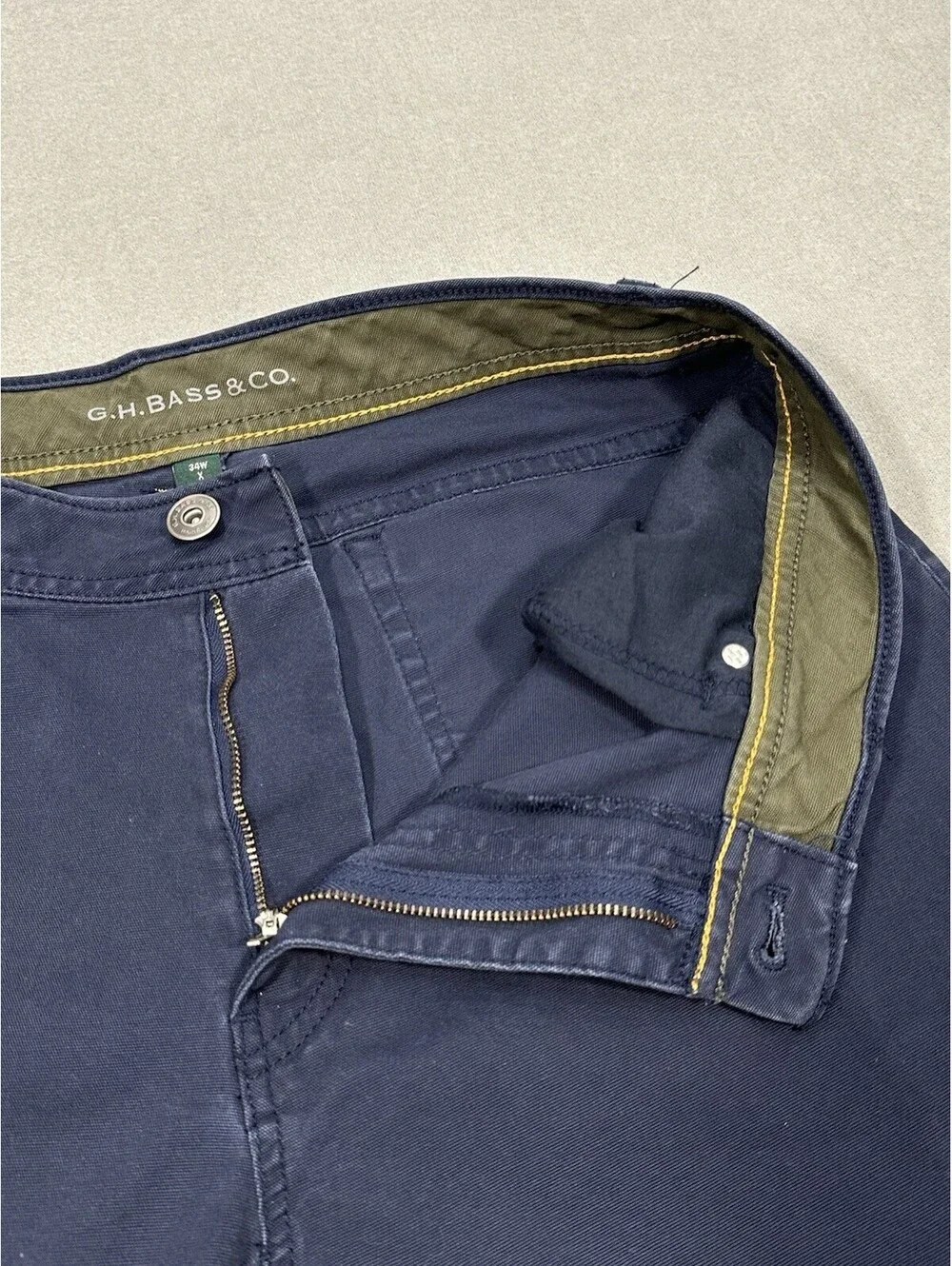 G.H. Bass & Co Men’s Navy Slim Fit Pants 33x28.5 Stretch Cotton Casual